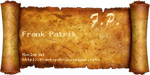 Frank Patrik névjegykártya